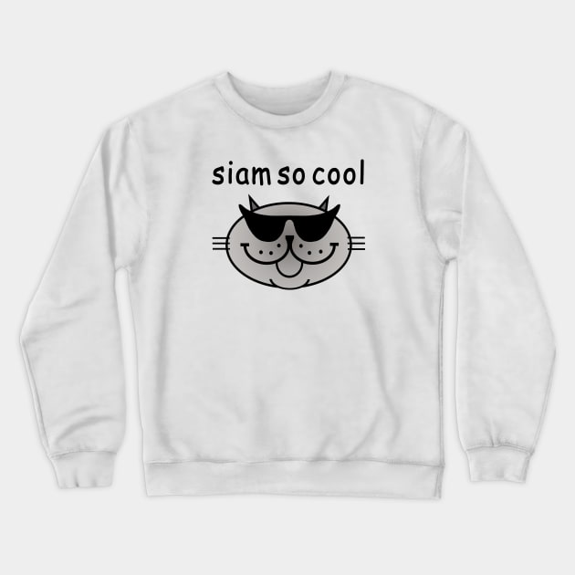 Siam So Cool - BLUE Crewneck Sweatshirt by RawSunArt